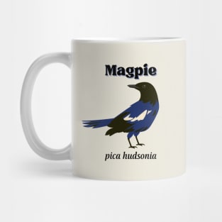 Magpie Bird Art with Scientific Name Mug